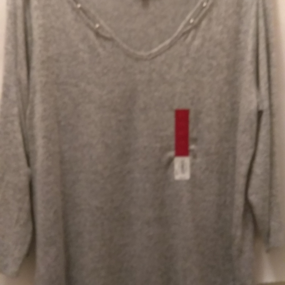 SWEATER TOP JAYLO V-NECK XL GRAY